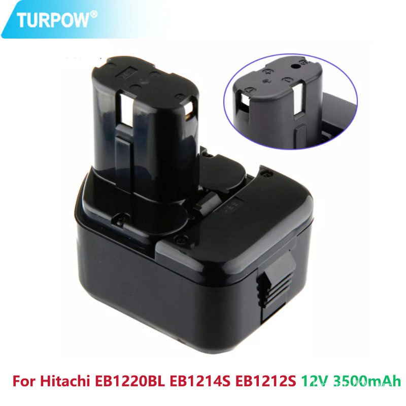 Turpow 3500mAh 12V NI-MH คุณภาพสูงแบตเตอรี่เครื่องมือสำหรับ Hitachi EB1214S 12V EB1220BL EB1212S WR1