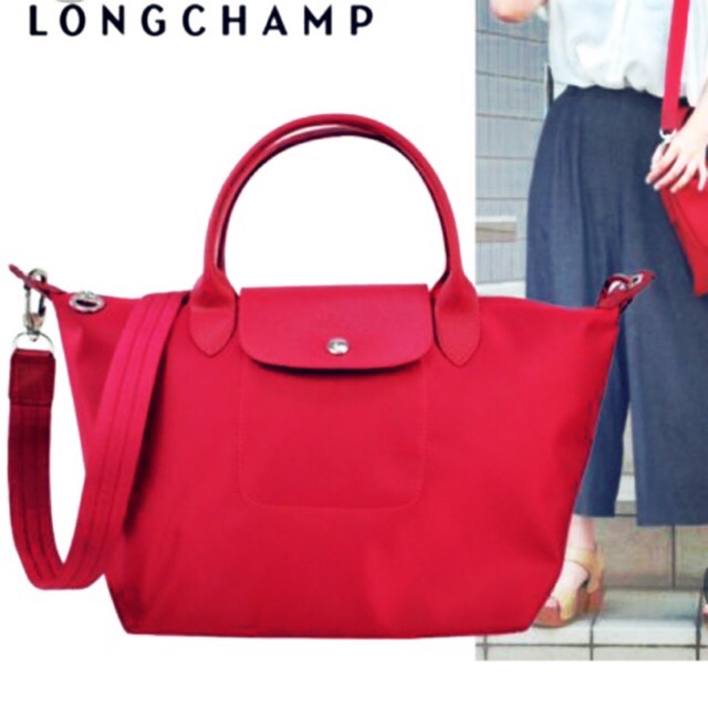 Longchamp NEO Tote size M Red กระเป๋าสะพายข้าง