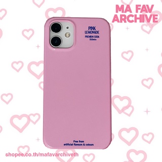 (pre-orderจากเกาหลี)  mafavarchive - pink lemonade hard case เคสมือถือ เปิดหัวท้าย เคลือบเงา