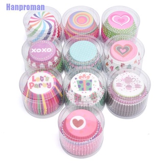 Hm&gt; ถ้วยกระดาษ สีรุ้ง สําหรับมัฟฟินเนอร์ 100 ชิ้น