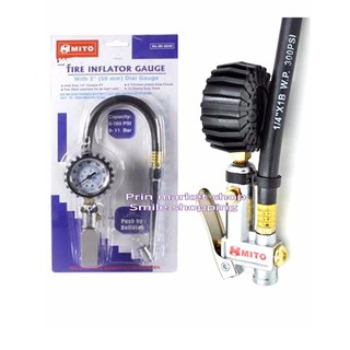 MITO หัวเติมลม+เกจ์วัดลม MITO tire inflator gauge Mi5040