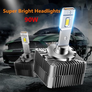 ปลั๊ก D1S D2S D3S สําหรับ BMW Benz Audi 2 ชิ้น&amp;amp;หลอดไฟหน้ารถยนต์ Led 90W 39600LM 1:1 แบบเปลี่ยน HID Canbus