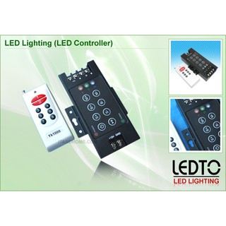 ชุดควบคุม LED 8 คีย์พร้อมรีโมท RF สำหรับเปลี่ยนสีไฟ LED