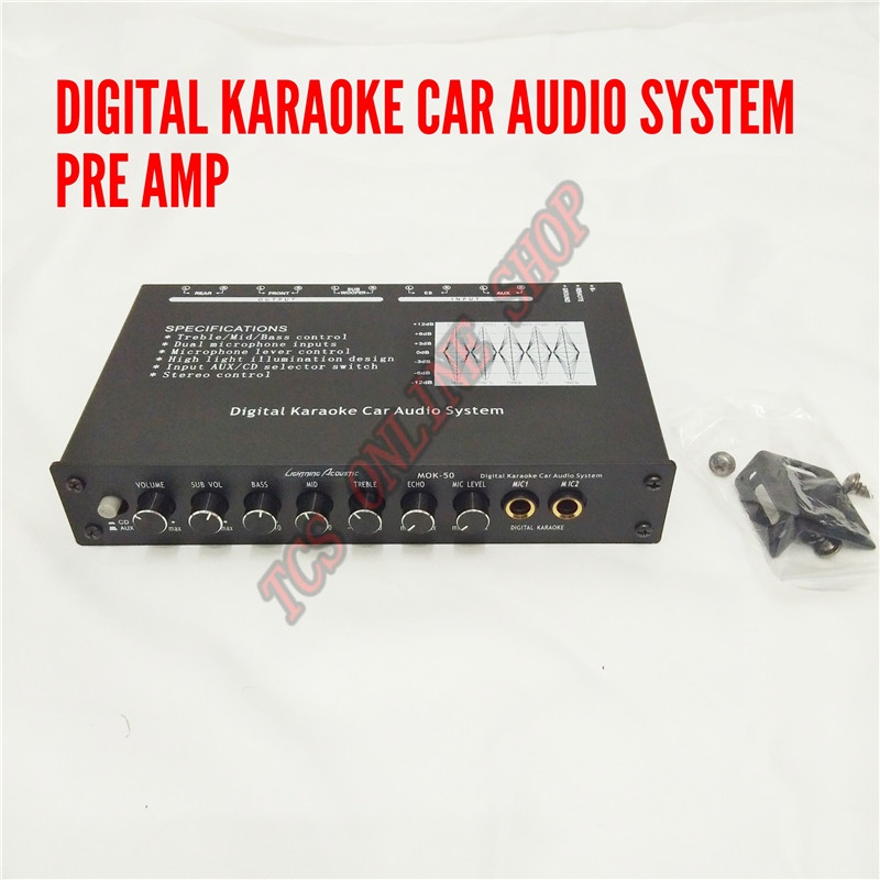 LIGHTNING ACOUSTIC MOK-50 AUDIO DIGITAL KARAOKE CAR EQUALIZER PRE AMP