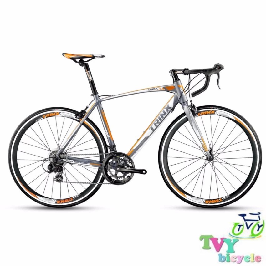 Trinx จักรยานเสือหมอบ รุ่น SWIFT 1.0 size 48 (สีเทา/ขาว/ส้ม)
