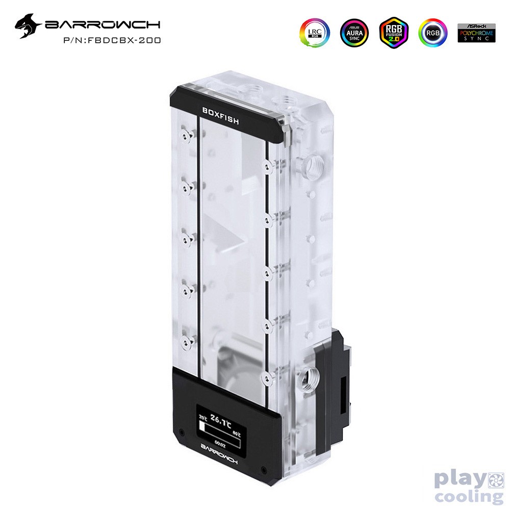 Barrowch Pump FBDBCX-200 -PWM-17W 200mm Black (ชุดปั๊มน้ำพร้อมแทงค์ รับ ...