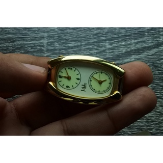 นาฬิกา Vintage มือสองญี่ปุ่น JAL ระบบ Quartz ผู้หญิง ทรงวงรี กรอบทอง หน้าทอง หน้าปัด 24mm