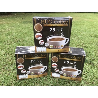 ราคาHUG COFFEE กาแฟปรุงสำเร็จเพื่อสุขภาพ 25 in 1(1กล่องมี20ซอง)🔥เก็บเงินปลายทาง🥰