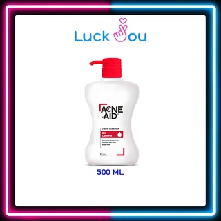 ACNE AID 500ML สีแดง สบู่เหลว สำหรับผิวมัน เป็นสิว ผิวหน้าและผิวกาย แอคแน่ เอด 500 มล.