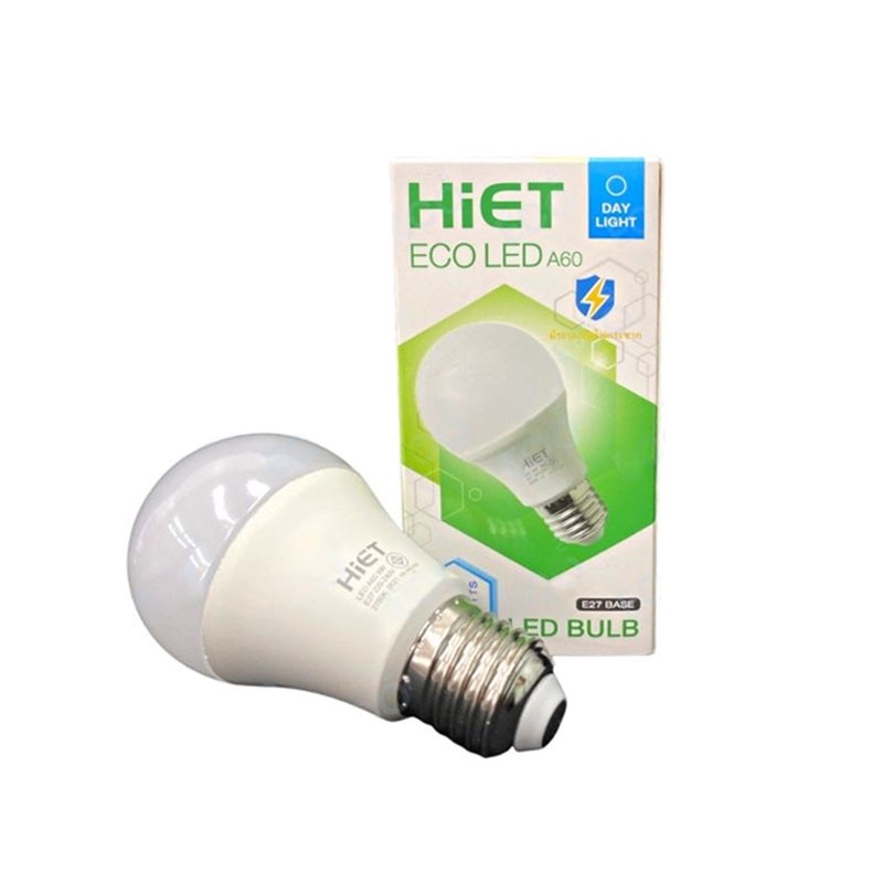 HiET หลอดไฟ LED Bulb ขนาด 9W แสงสีเหลือง 2700K ขั้วเกลียว E27 ใช้งานไฟบ้าน AC220V-240V
