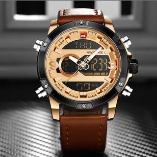 Naviforce รุ่น NF9097 Rose Gold &amp; Brown Quartz Watch For Men