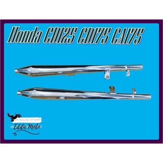 HONDA CD125 CD175 CA175 K0 EXHAUST MUFFLER (L. 77 cm.) / ท่อไอเสีย ท่อไอเสียทรงบีเอ็ม ท่อไอเสียคู่  ชุบโครม งานสวย