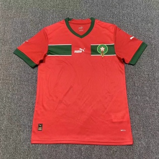 เสื้อกีฬาแขนสั้น ลายทีมชาติฟุตบอล Morocco Home Jersey 22-23 คุณภาพสูง ไซซ์ S-XXL