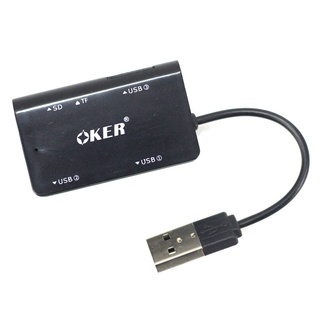 Oker C-1503 Card Reader +Hub All in one ของแท้ 100%