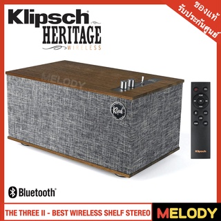 Klipsch Heritage Wireless The Three II Bluetooth , AUX 3.5mm , Phono Pre - Amp , USB Type B ถอดรหัสเสียง 192kHz / 24 bit