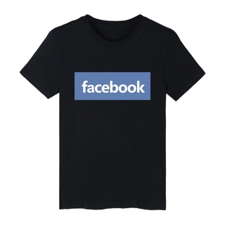 คอตต้อนคอกลมเสื้อยืดแฟชั่น﹉♙YchenYSS s Shop [คลังสินค้าพร้อม] facebook เสื้อยืดแขนสั้นผู้ชาย สีดำ ผ้าฝ้าย สีขาว สำหรับคู