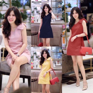 👗Pfashion [ส่งไว!!🚛] P9181 เดรสโบว์ไหล่ shoulder bow dress