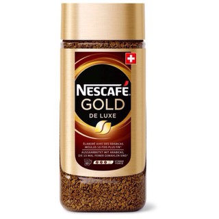 ❤️ไม่แท้คืนเงิน❤️ Nescafe Gold De Luxe 200g. กาแฟรสละมุน และกลิ่นหอมเข้มข้น ผลิตแบบใช้ความเย็นจัดที่ช่วยรักษารสชาติ