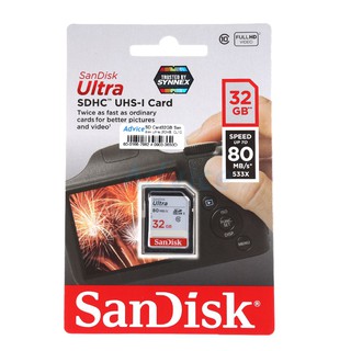 SD Card 32GB Class10 Sandisk Ultra (80MB/s.)