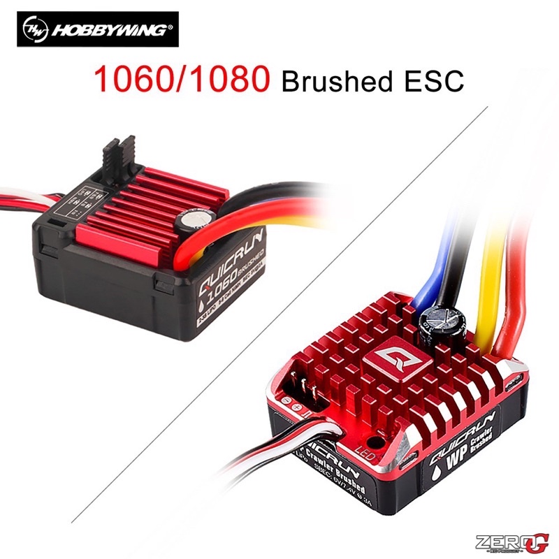 Variateur ESC Hobbywing QuicRun WP 1080 80A G2 - Étanche, Pour Moteur Brossé RC 1/10 - Neuf