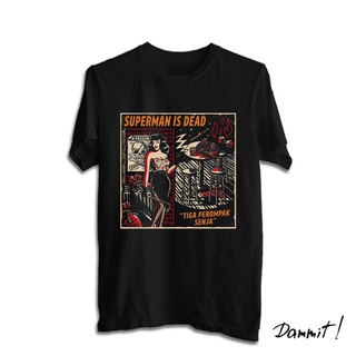 เสื้อยืด พิมพ์ลาย Superman IS DEAD BAND สีดํา ไซซ์ S M L XL XXL