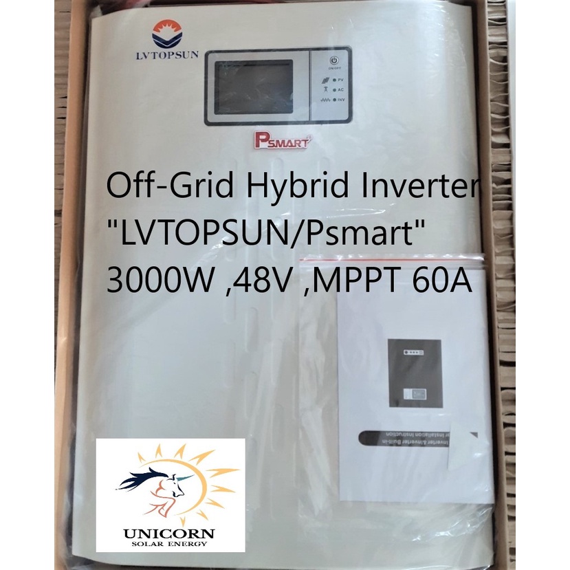 3.0 kW Off-Grid Hybrid Inverter "PSmart" LVTOPSUN 3.0 kW 48V MPPT 60A ของแท้ ประกัน 1ปี