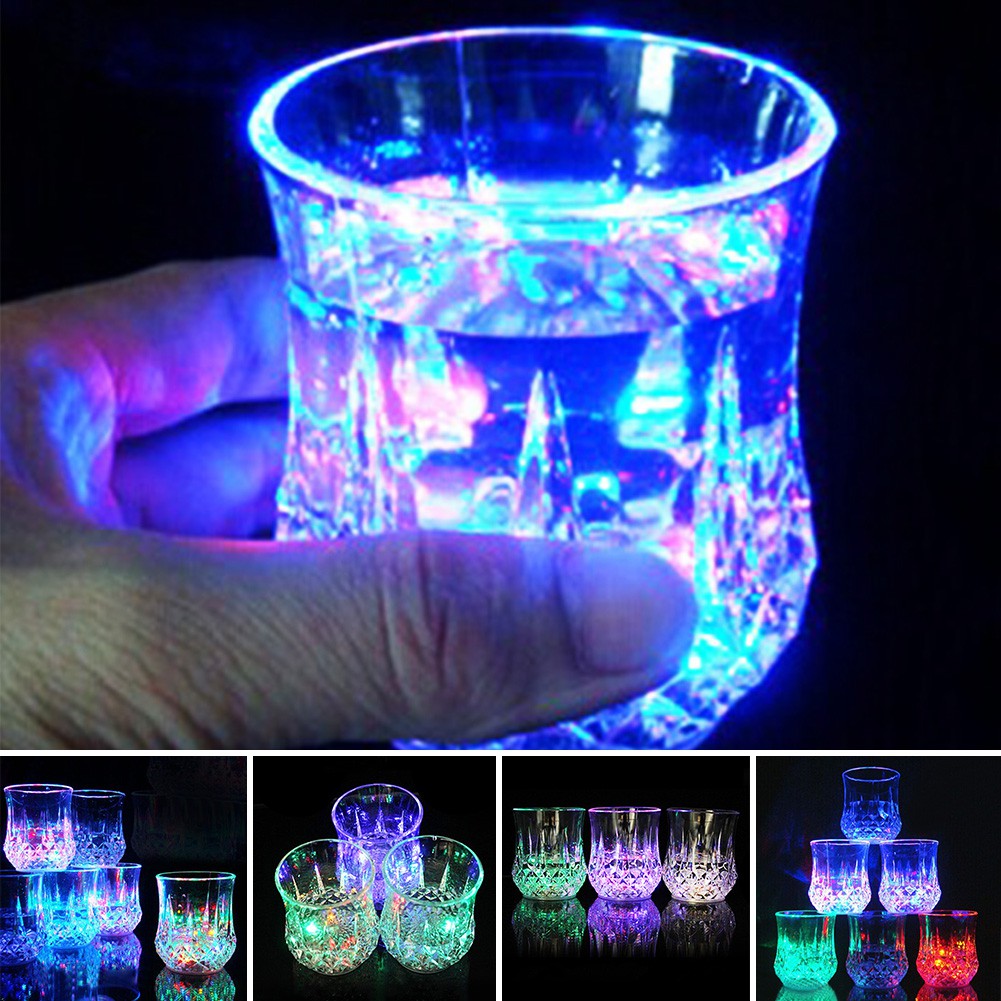Inductive Colorful LED Wine Whisky Cup Flash light Glass Bar Beverage ...