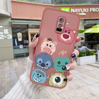 สําหรับ Samsung Galaxy A6 Plus 2018 เคสการ์ตูนหมี น้ํามัน กันกระแทก ขอบสี่เหลี่ยม เคสซิลิโคนนิ่ม ฝาครอบเต็มรูปแบบ เคสป้องกันกล้อง แองเจิ้ลอาย