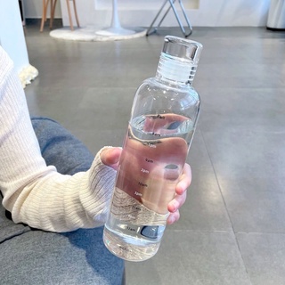 HH55-2 ขวดน้ำดื่มพลาสติกใสสไตล์มินิมอล 500 ml. L2-1