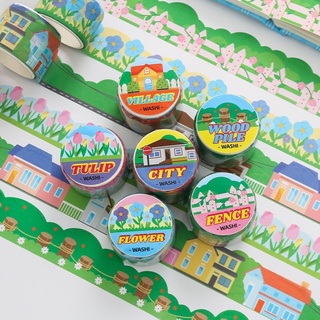 🌟Deco Washi Tape เทปกระดาษ เทปตกแต่งน่ารัก ของตกแต่งไดอารี่ เทปพร้อมส่ง เทปลายดอกไม้