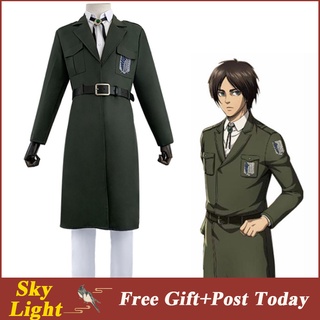 เสื้อแจ็กเก็ตคอสเพลย์ Attack on Titan Levi Shingek No Kyojin Scouting Legion Soldier สําหรับผู้ชาย