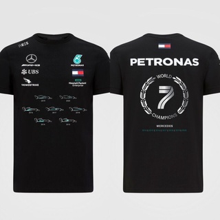 T-shirt  เสื้อยืด คอกลม แขนสั้น สีดำ ลาย Mercedes AMG F1 Constructors Championship ทรงหลวม แฟชั่นสําหรับผู้ชายS-5XL