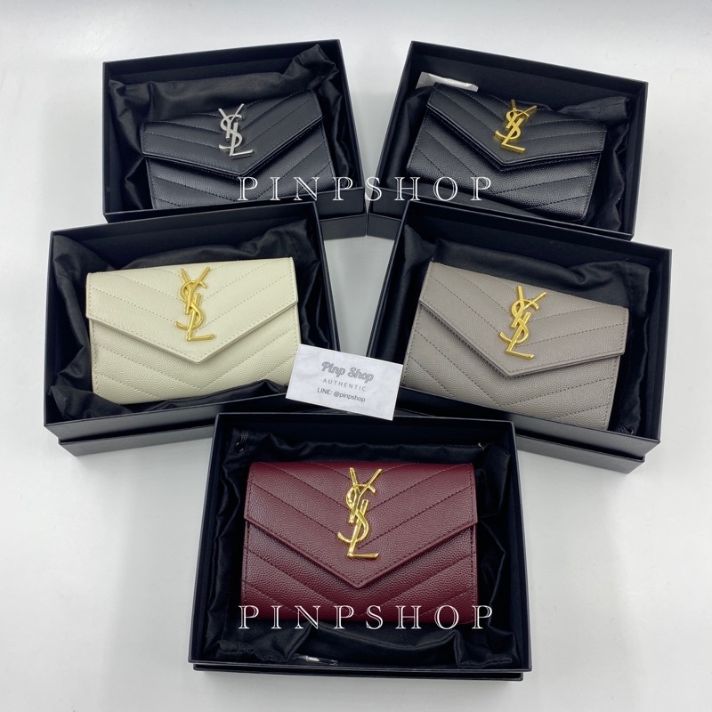 *สอบถามStockก่อนกดสั่ง* YSL Saint Laurent cardholder / card holder mini flap กระเป๋า ใส่บัตร ใส่การ์ด ฝาพับ ของแท้