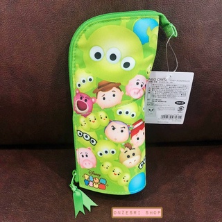 กระเป๋าเครื่องเขียน พับตั้งได้ ลาย Disney Tsum Tsum (Toy Story สีเขียว) ขนาด 11.5 x 18.5 x 5 ซม.