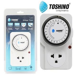 Toshino ตัวตั้งเวลา พร้อมระบบกันไฟกระชากTimer Toshino 24-hourรุ่นTS-MT3 (สีขาว)