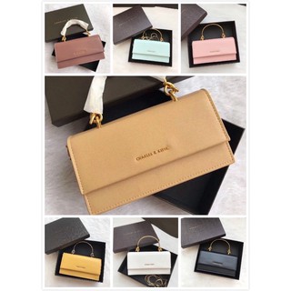 กระเป๋า CHARLES &amp; KEITH DEMI / METAL TOP HANDLE LONG WALLET งาน Outlet แท้ 💯