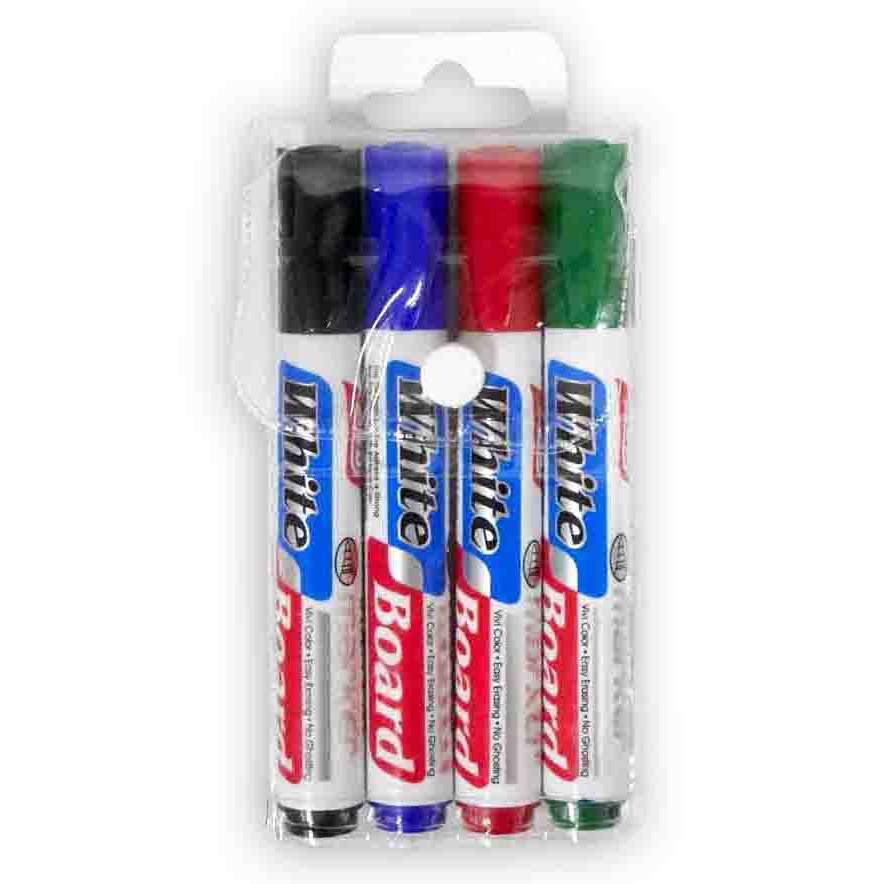 ปากกาไวท์บอร์ด ลบได้ แพ็ค4ชิ้น (BA096)