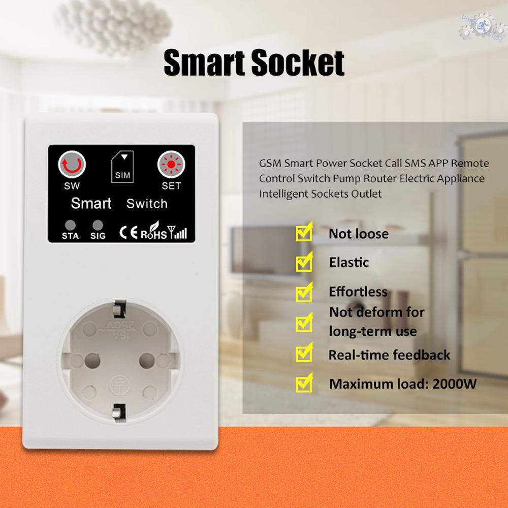 GSM Intelligent Power Socket Call SMS APP Remote Control Switch Pump ...