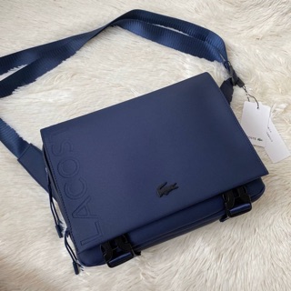 lacoste clipped flap adjustable shoulder strap small pouch