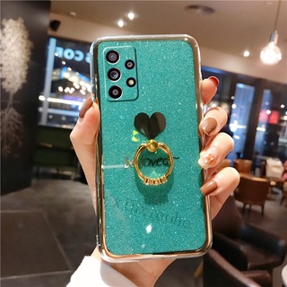 เคสโทรศัพท์มือถือ ลายกลิตเตอร์ พร้อมแหวนขาตั้ง สําหรับ Samsung A73 A33 A53 5G Galaxy A53 5G