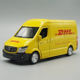 โมเดลรถยนต์ 1:38 Diecast Mercedes-Benz Sprinter Van (DHL) ของเล่นสําหรับเด็ก