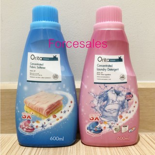 Orita  โอริต้า น้ำยาปรับผ้านุ่ม เข้มข้น 3 เท่า ขนาด 600ml / Orita โอริต้า ผลิตภัณฑ์ซักผ้า สูตรเข้มข้น 600ml