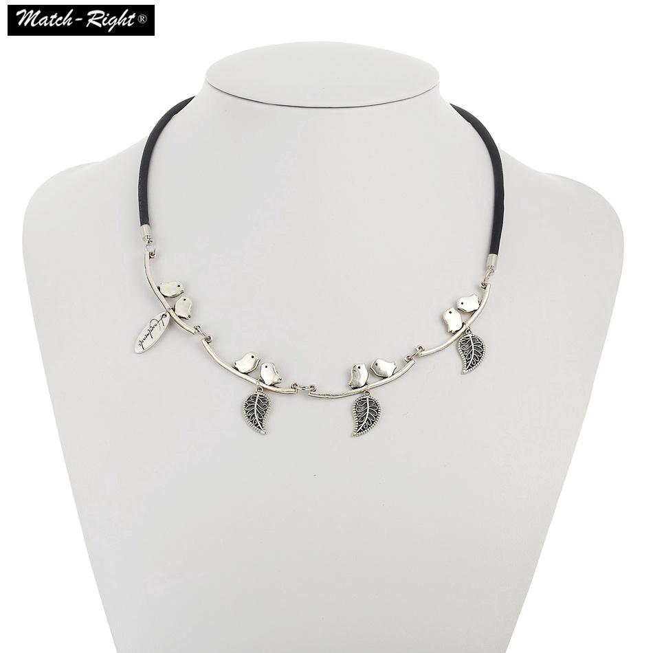 สร้อยคอแฟชั่น  สร้อยคอโซ่ใบ  Statement Necklace Vintage Alloy Leaf Ethnic Necklaces