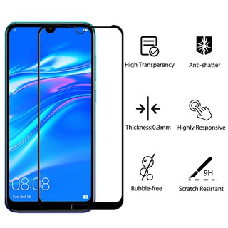 2PCS กระจก Huawei Y7 Pro 2019 Tempered Glass Full Cover Glue Glass Screen Protector กระจกครอบเต็ม ป้องกันหน้าจอ ฟิล์ม