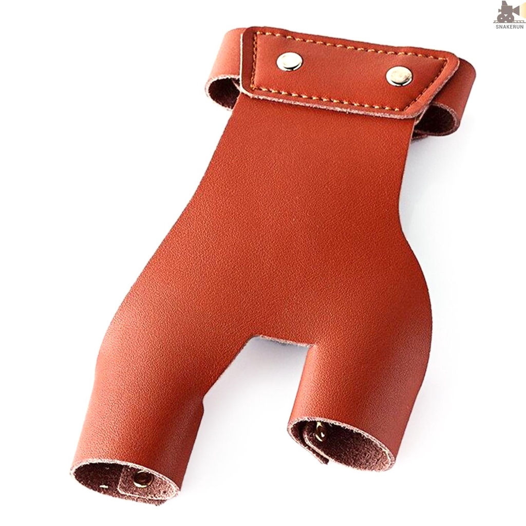 SNKE 1pcs Archery Hand Guard Leather Finger Protector 2 Finger