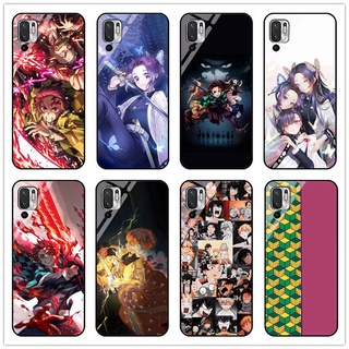 เคสโทรศัพท์มือถือกระจกนิรภัย แบบแข็ง กันกระแทก ลายการ์ตูนอนิเมะดาบพิฆาตอสูร สําหรับ Xiaomi Poco M3 pro Redmi note 10 5g