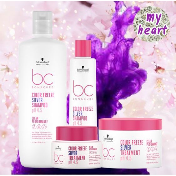 Schwarzkopf BC Color Freeze Silver Shampoo/Treatment แชมพู ทรีทเม้นท์สำหรับสีเทาหม่น และบลอนด์หม่น