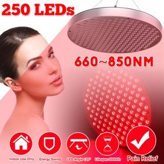 หลอดไฟ LED 250 ดวง สีแดง 660nm และอินฟราเรด 850nm บรรเทาอาการปวดผิวกาย 60W