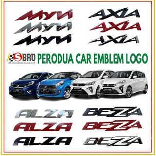 สัญลักษณ์โลโก้ Perodua Alza Axia Bezza Myvi old Myvi lagi Best Myvi GearUp คําพูดสัญลักษณ์โลหะ สีดํา สีแดง สีเงิน