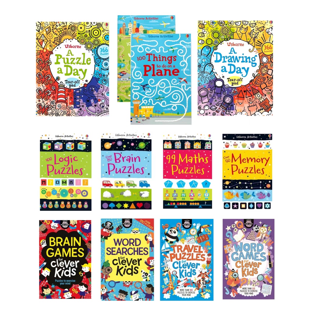 หนังสือกิจกรรม Usborne/หนังสือกิจกรรมเด็ก Clever/Usborne A Drawing A Day/Usborne A Puzzle A Day/Usbo